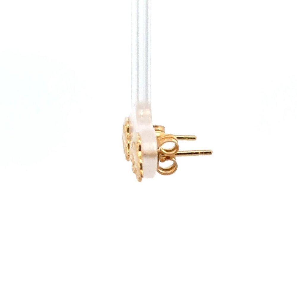 18K Gold Earrings Stud Car 1.43 grams - Picture 5 of 9